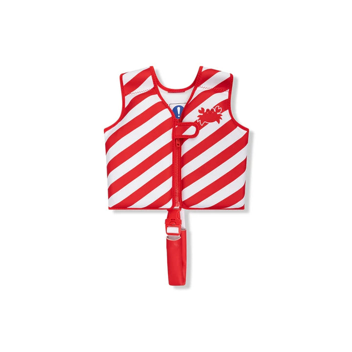Swim Essentials Crabby zwemvest met rood-witte strepen voor kinderen van 1 tot 2 jaar