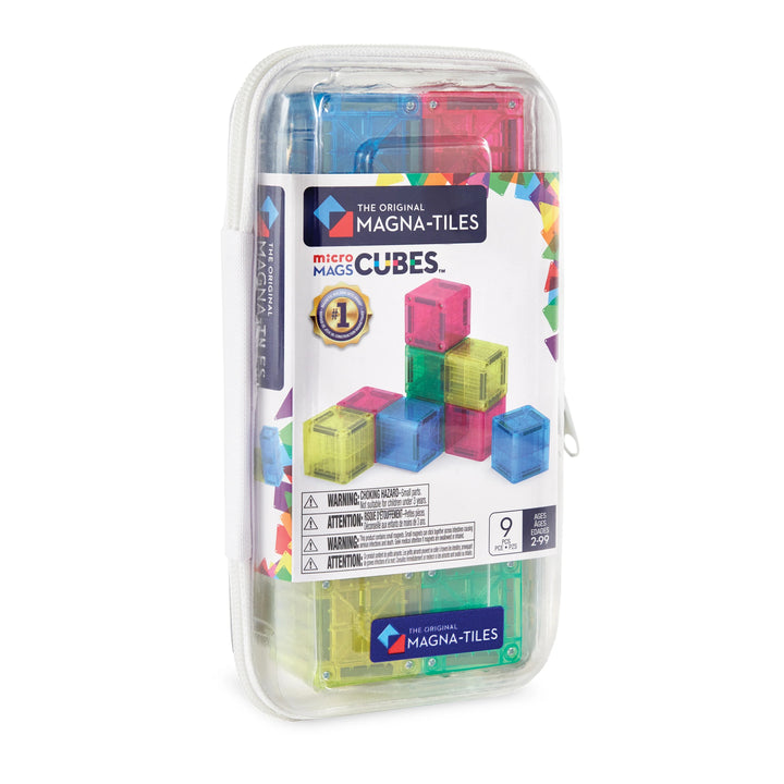 MAGNA-TILES microMAGS Cubes met 9 magnetische bouwkubussen voor creatief bouwen onderweg.