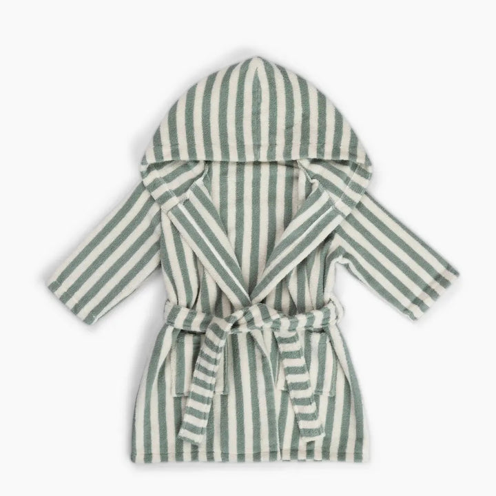 Snuggle Me badjas in leigrijs van 100% biologisch katoen voor kinderen van 2 tot 4 jaar.