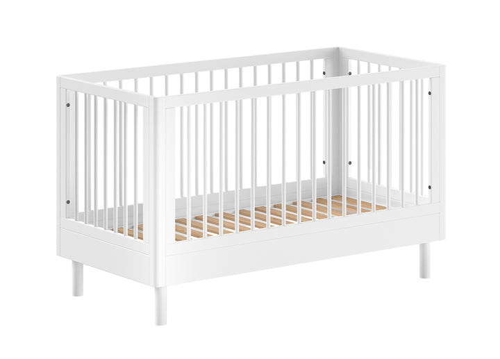 Jaxx Forrest Beech bed 70 x 140 cm in wit van massief FSC-beukenhout met verstelbare bodem.