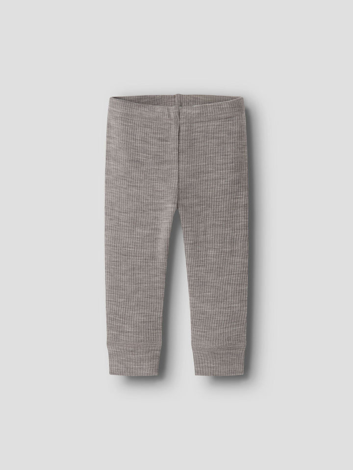 Name It Wax Wool Rib legging van 100% merinowol in de kleur Satellite.