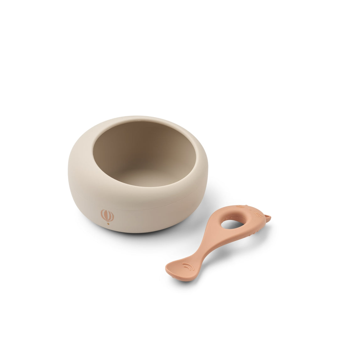 Liewood - Sparia Siliconen Kom met Lepel Wild child / Rosey
