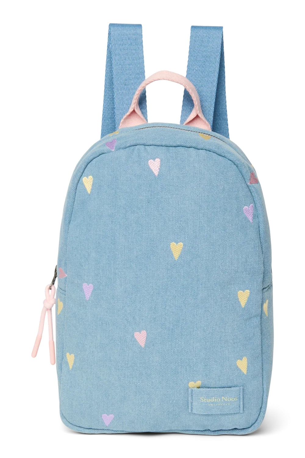Studio Noos - Rugzak Denim Mini | Light Blue Hearts