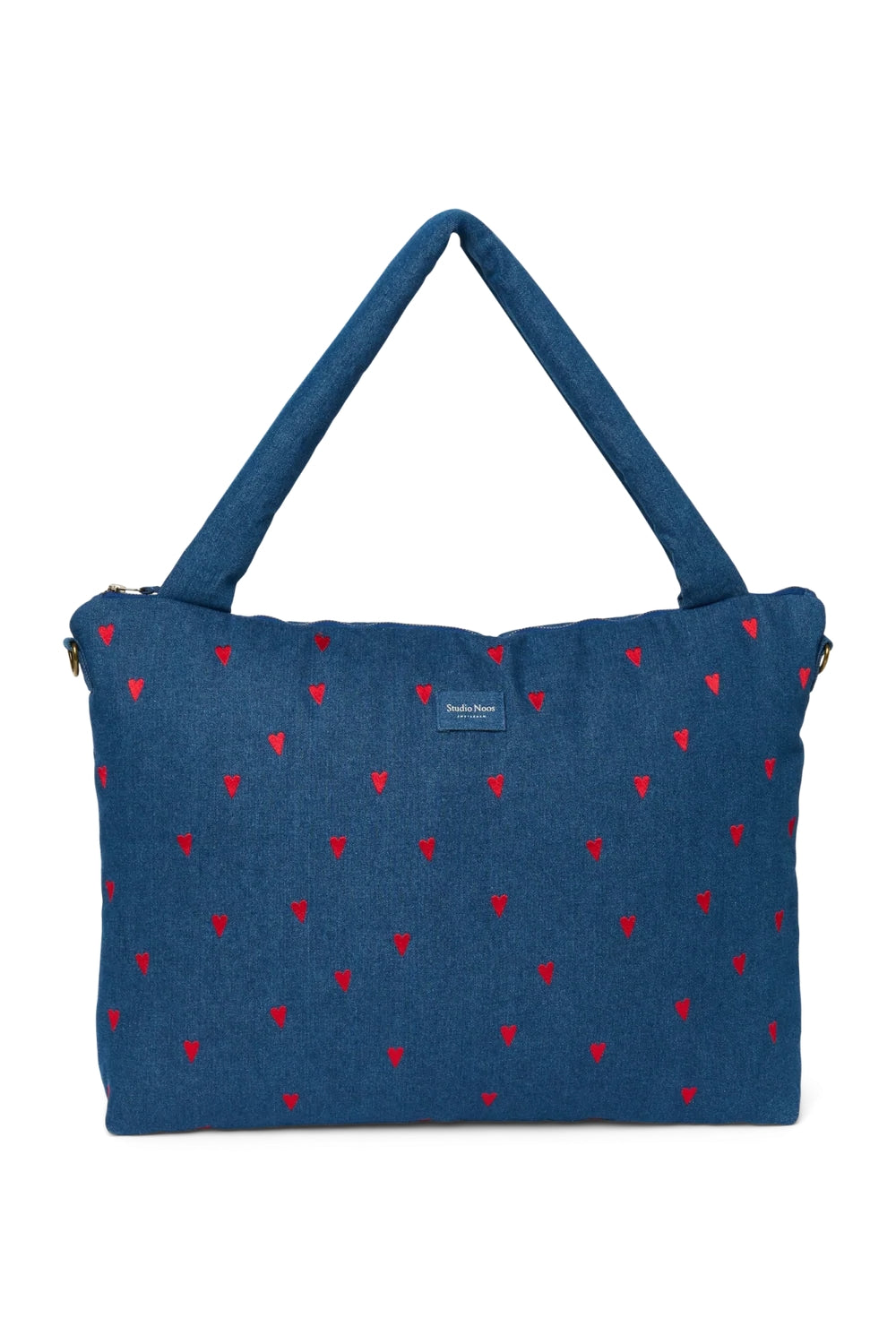 Studio Noos - Verzorgingstas Denim | Dark Blue Red Hearts