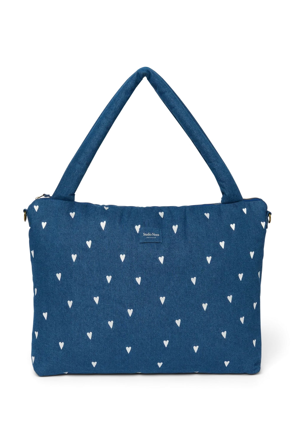 Studio Noos - Verzorgingstas Denim | Dark Blue White Hearts