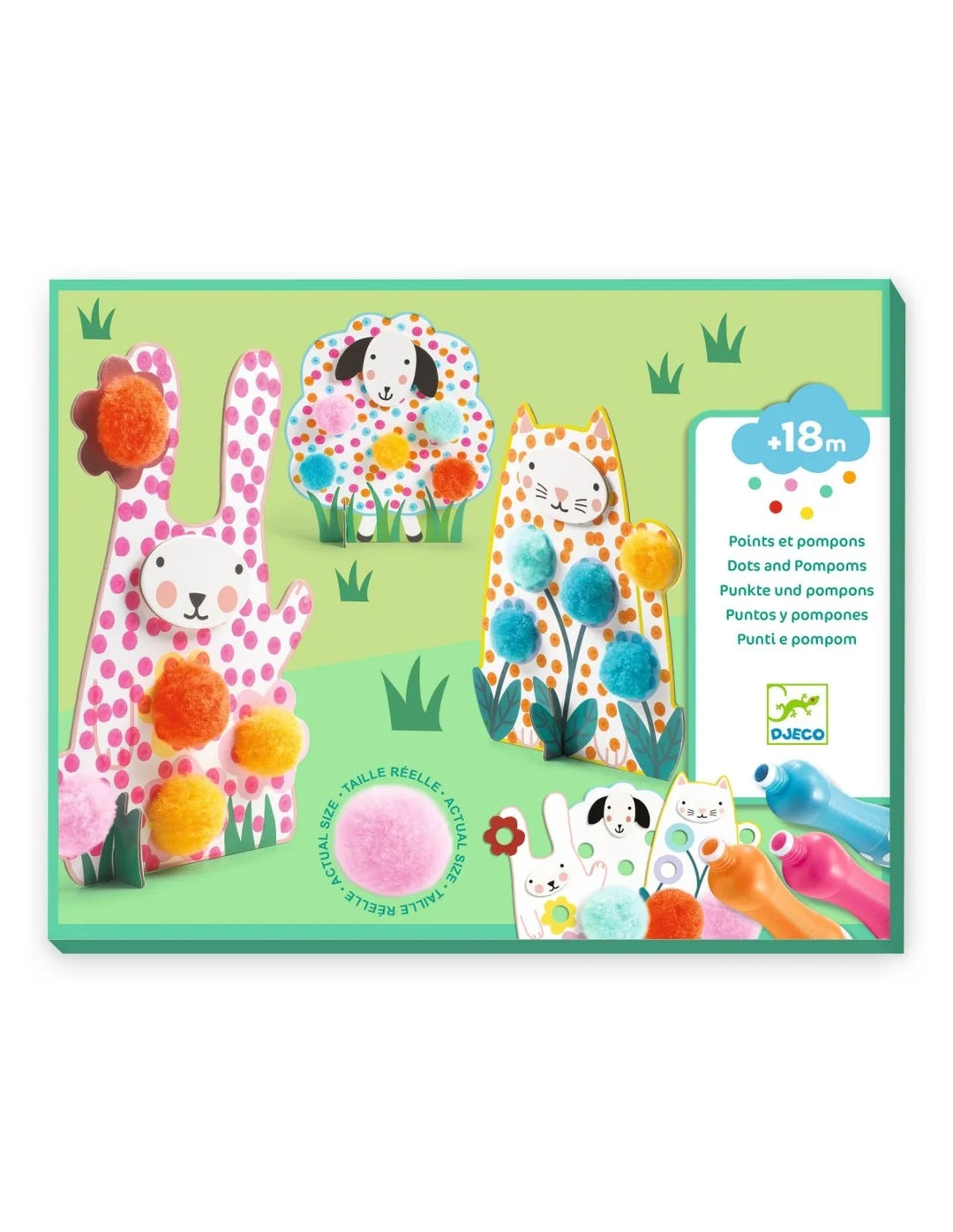 Djeco - Knutselset Puntjes en Pompons in het Gras