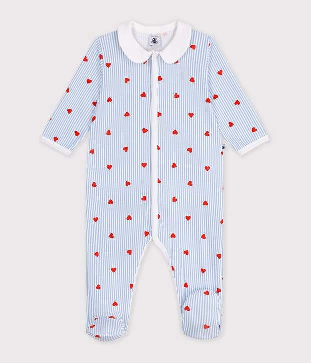 Petit Bateau - Pyjama met Voetjes Marshmallow/Multicolor Hartje