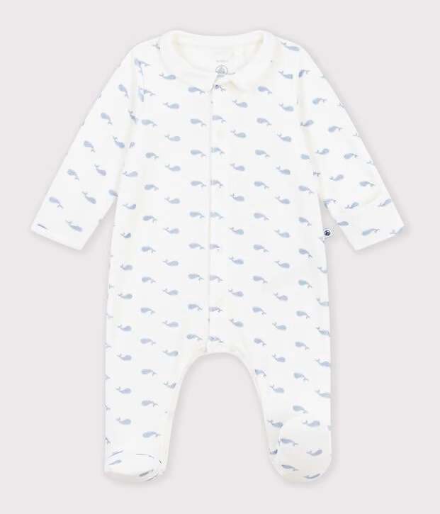 Petit Bateau - Pyjama met Voetjes Marshmallow/Riviera