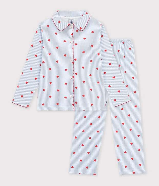 Petit Bateau - Pyjama 2-delig Marshmallow/Hartje