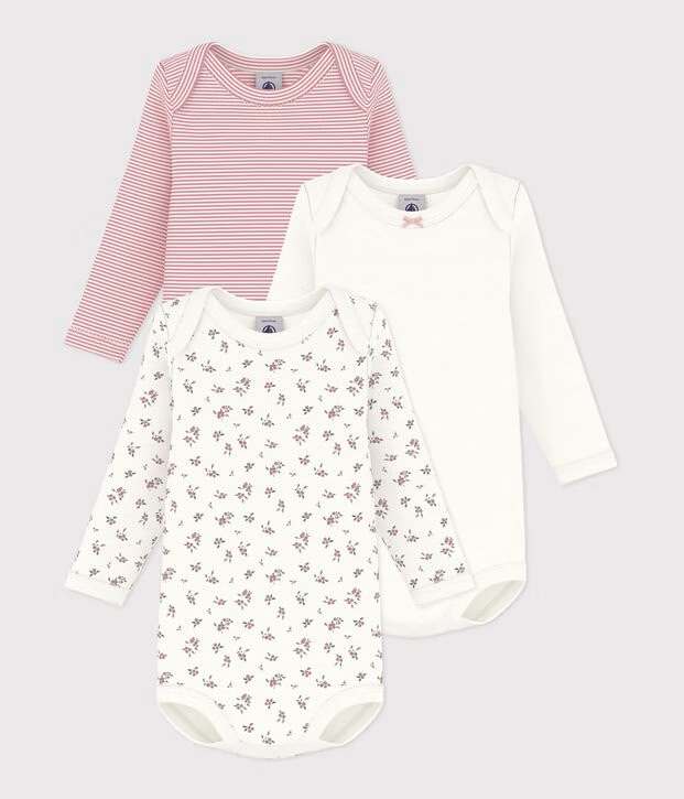 Petit Bateau - Body Lange Mouw Multicolor Bosbes (3pack)