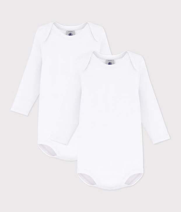 Petit Bateau - Body Lange Mouw Effen Wit (pack)