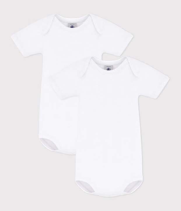 Petit Bateau - Body Korte Mouw Effen Wit (2pack)