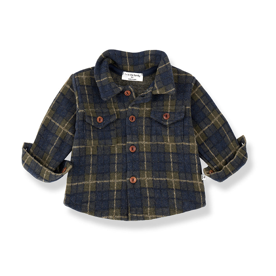 1+ In The Family - Hemd Lange Mouw Atlin Blue
