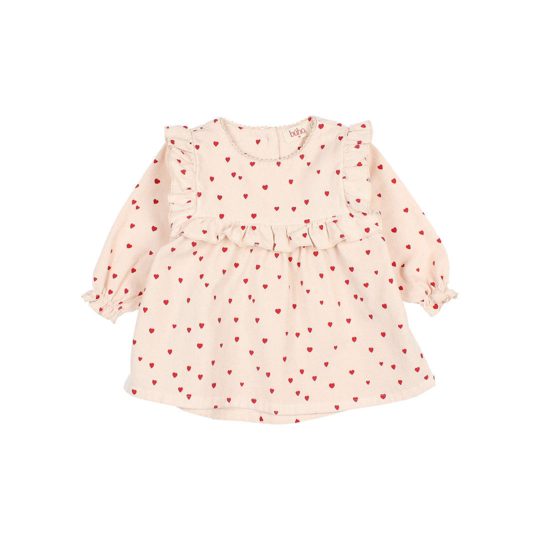 Buho - Baby Mini Cuore Dress Cream Pink