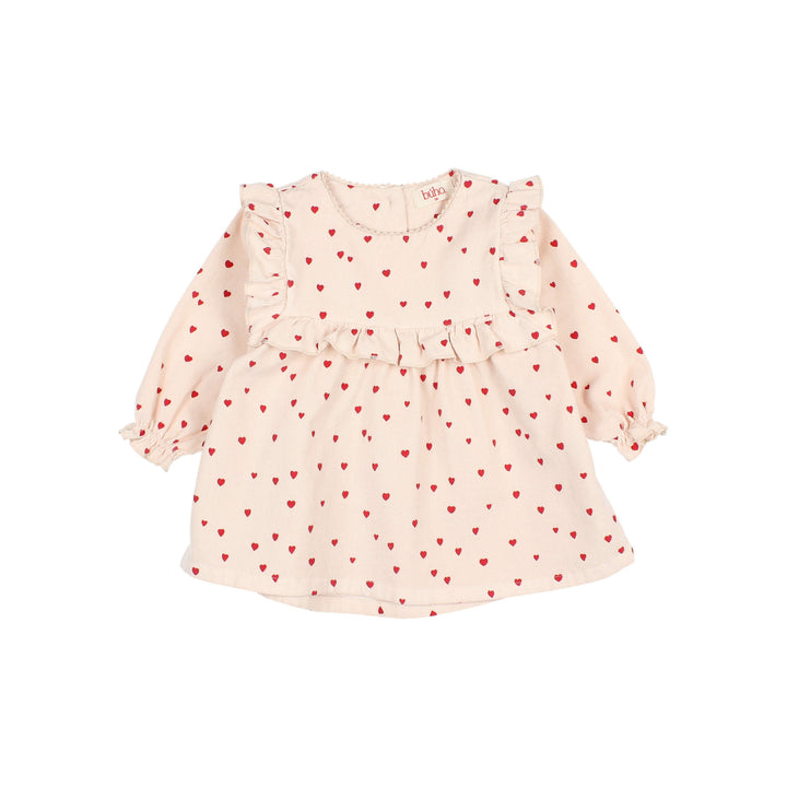 Buho - Baby Mini Cuore Dress Cream Pink