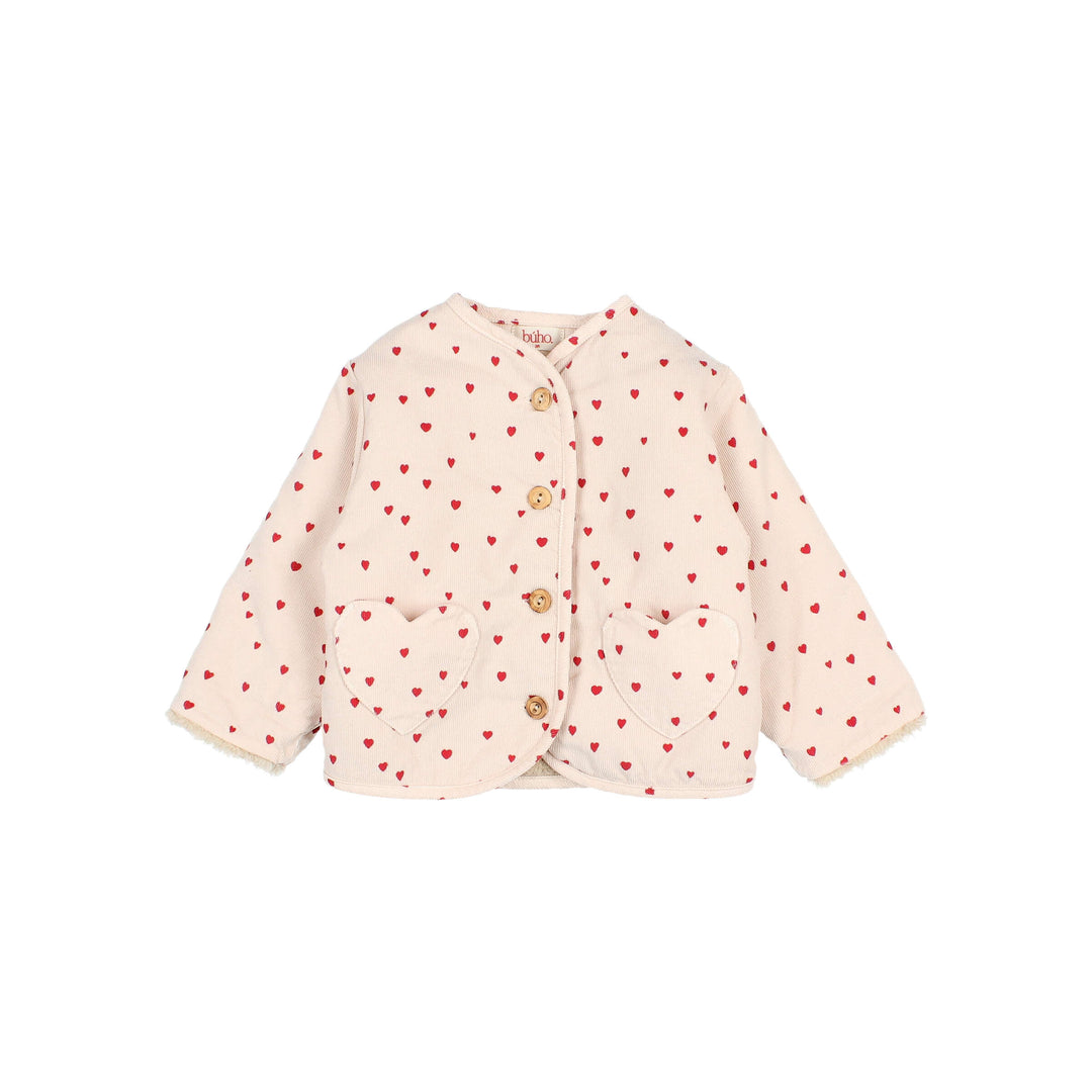 Buho - Baby Mini Cuore Jacket Cream Pink