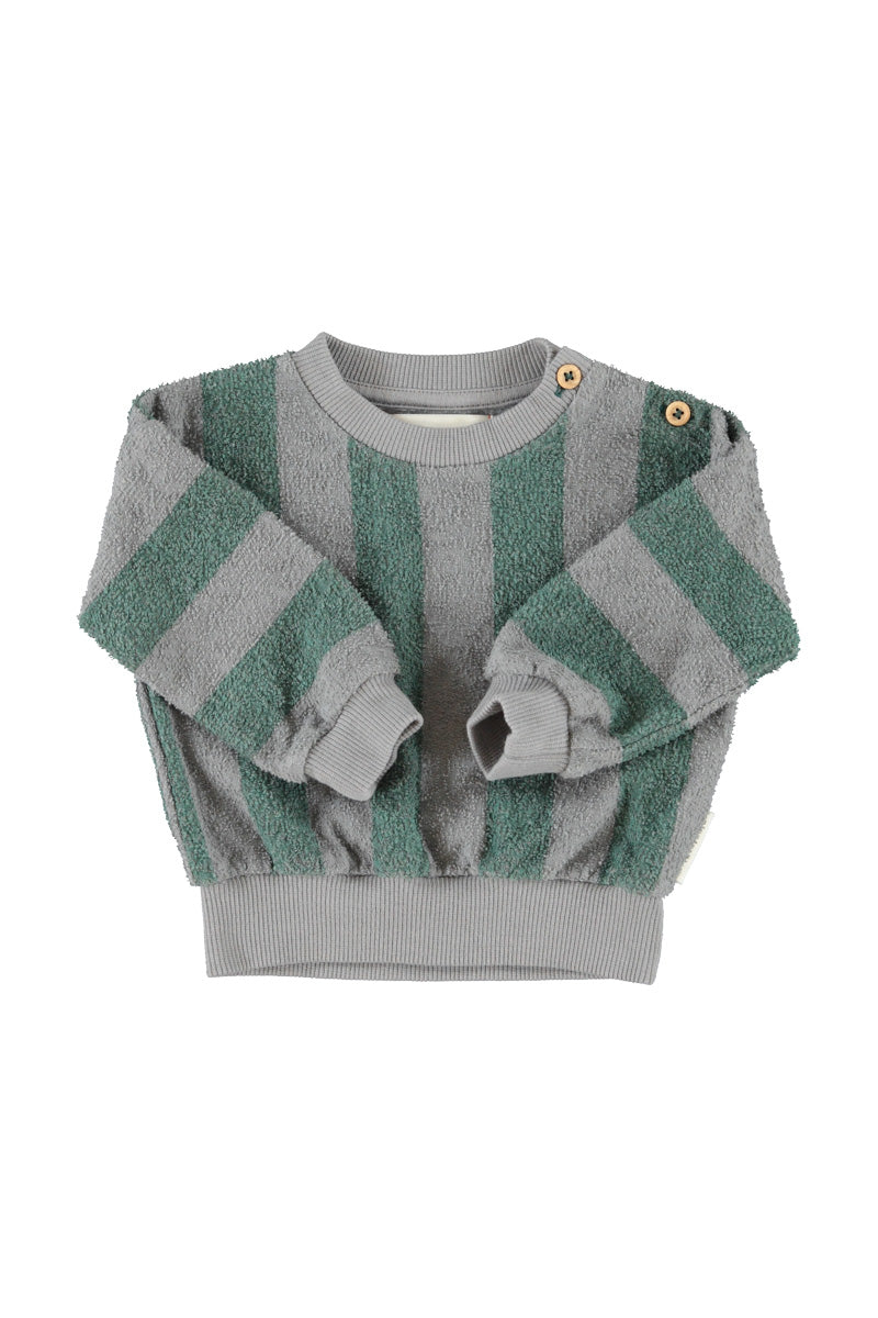 Piupiuchick - Sweatshirt Grey & Green Stripes