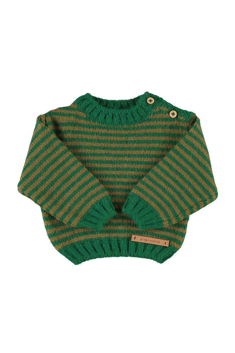 Piupiuchick - Sweater Green & Brown Stripes