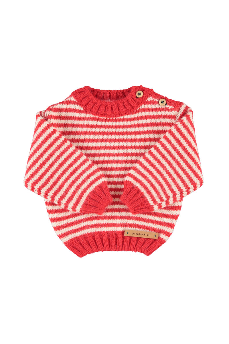 Piupiuchick - Sweater Ecru & Red Stripes