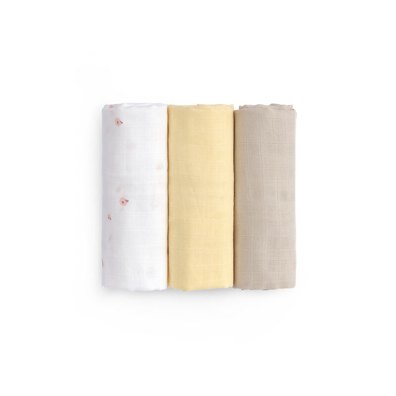 Lassig - Tetradoek (3pack) Cozy Loved Ones | Pastel Yellow