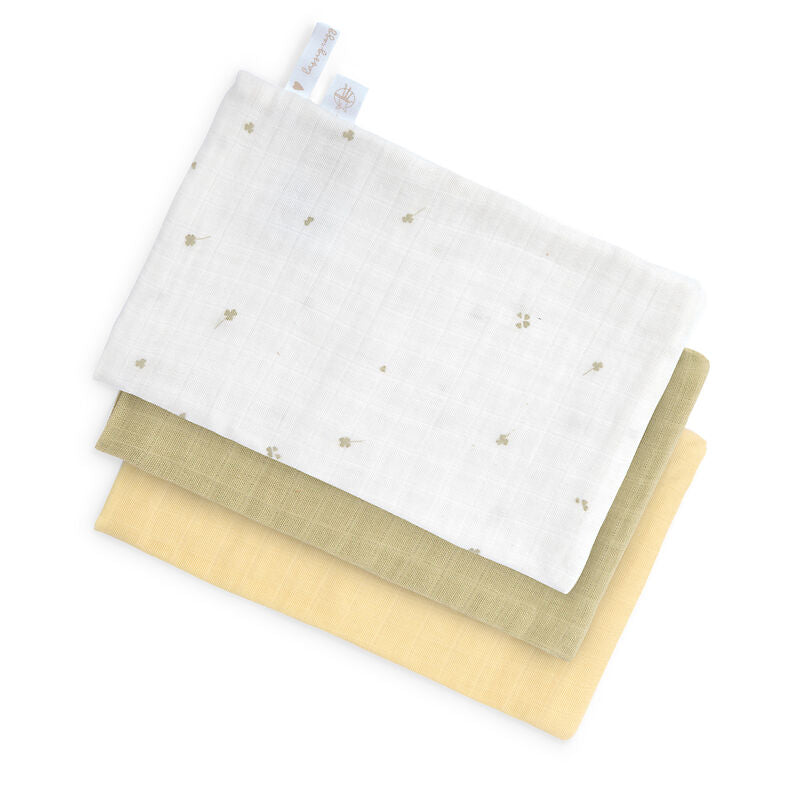 Lassig - Washandjes (3pack) Cozy Loved Ones | Pale Khaki