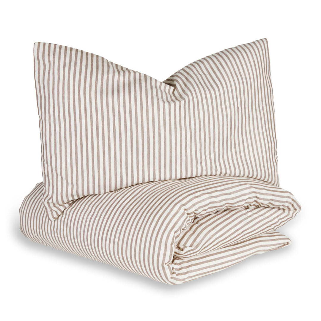 Quax - Donsovertrek Bed met Sloop 140x70cm | Stripes Mocha