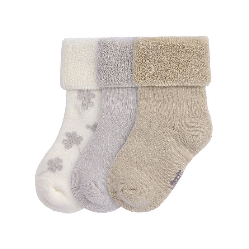 Lassig - Sokken Terry Pale Taupe / Grey Moon Maat 12-14 (3pack)