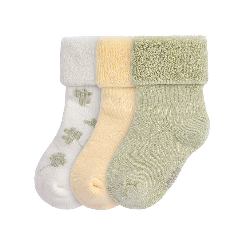 Lassig - Sokken Terry Pale Khaki / Pastel Yellow Maat 12-14 (3pack)