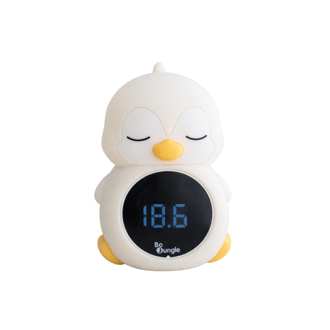 Bo Jungle 3-in-1 pinguïn bad- en kamerthermometer met gekleurde temperatuurindicator en nachtlamp.