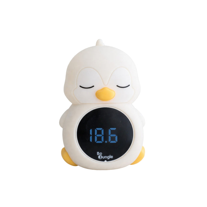 Bo Jungle 3-in-1 pinguïn bad- en kamerthermometer met gekleurde temperatuurindicator en nachtlamp.