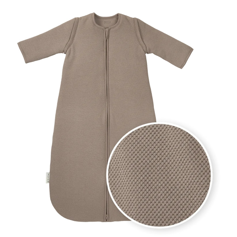 Meyco - Slaapzak Studio Gevoerd Afritsbare Mouw 90cm | Classic Dark Taupe