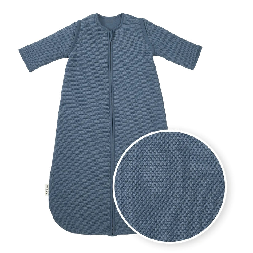Meyco - Slaapzak Studio Gevoerd Afritsbare Mouw 60cm | Classic Indigo