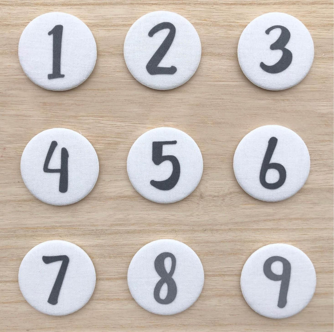 Set Buttons 1 (Cijfers 3 - 4 - 5 - 6) Grijs