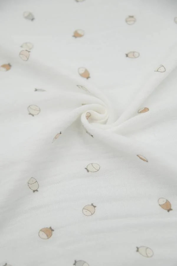 Bamboom - Tetradoek Mousseline Medium 70 x 70cm Vissen (3Pack)