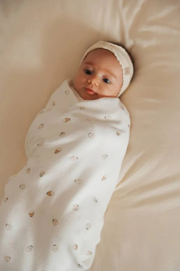 Bamboom - Tetradoek Mousseline Medium 70 x 70cm Vissen (3Pack)