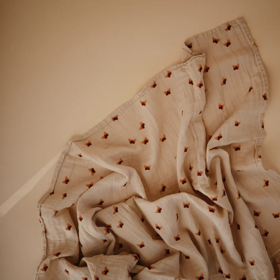 Mushie - Tetradoek  120cm x 120cm | Butterflies