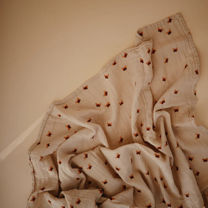 Mushie - Tetradoek  120cm x 120cm | Butterflies