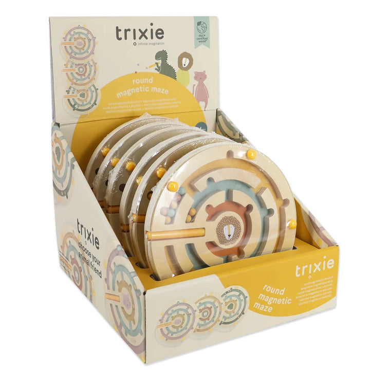 Trixie houten magisch doolhof Mr. Lion met magnetische stylus en gekleurde balletjes