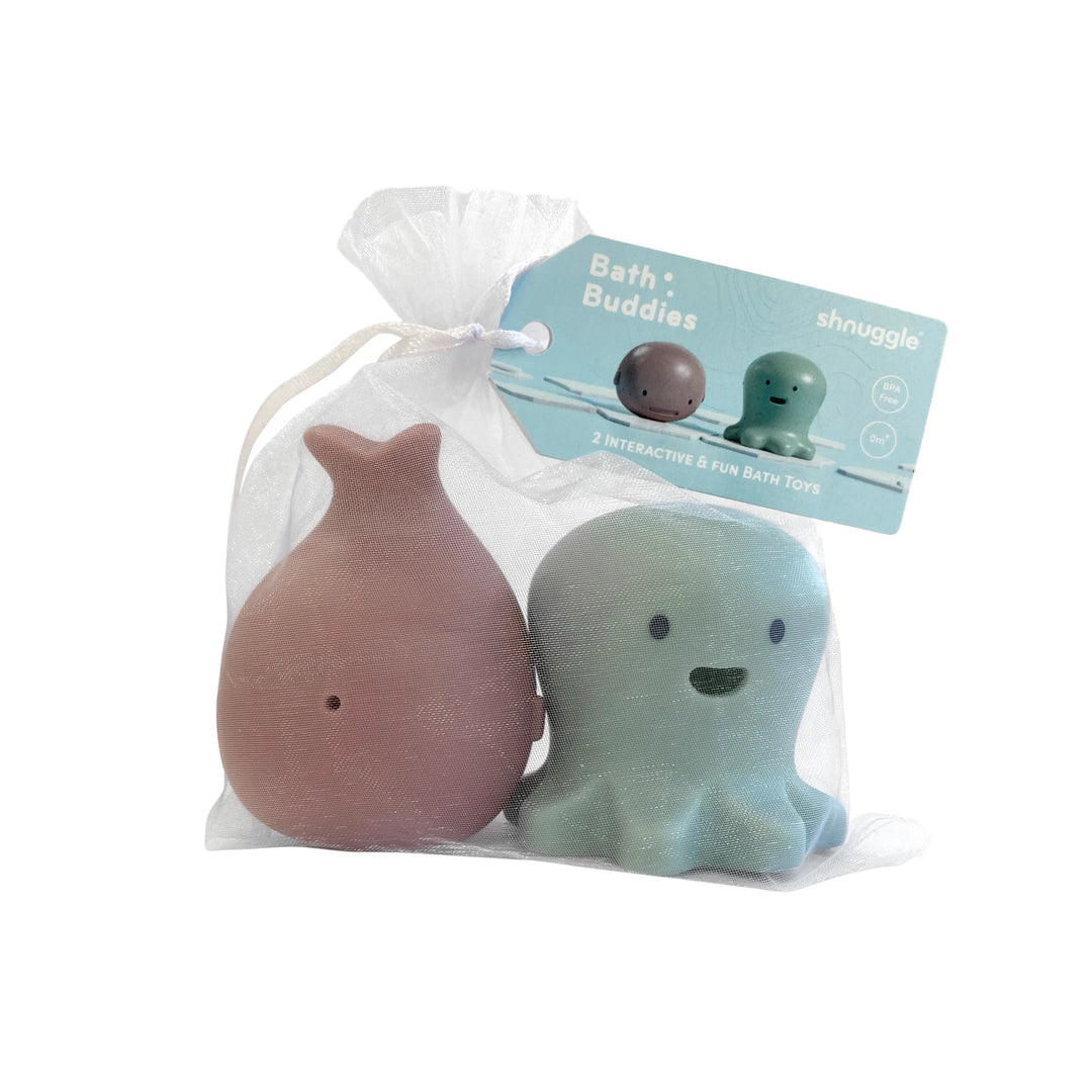 Shnuggle Bath Buddies badspeeltjes set met octopus en walvis