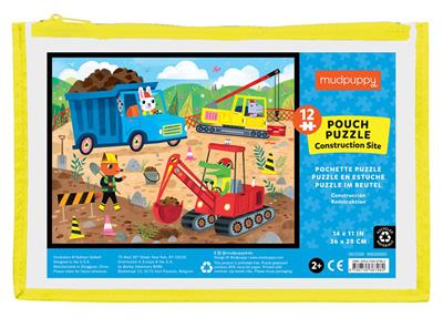Mudpuppy - Puzzel In Tasje 12 Stuks | Bouwwerf