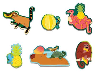 Mudpuppy - Magnetisch Puzzelboek 2x20 Stuks | Fruity Jungle