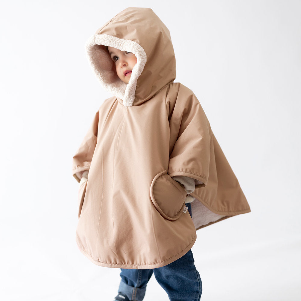 Bemini reisponcho Waterproof Teddy Rainy Natural voor baby’s en peuters van 9-36 maanden