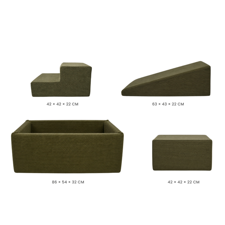 Sense2Play - 4-in-1 Foam Ball Pit Play Set Corduroy Green