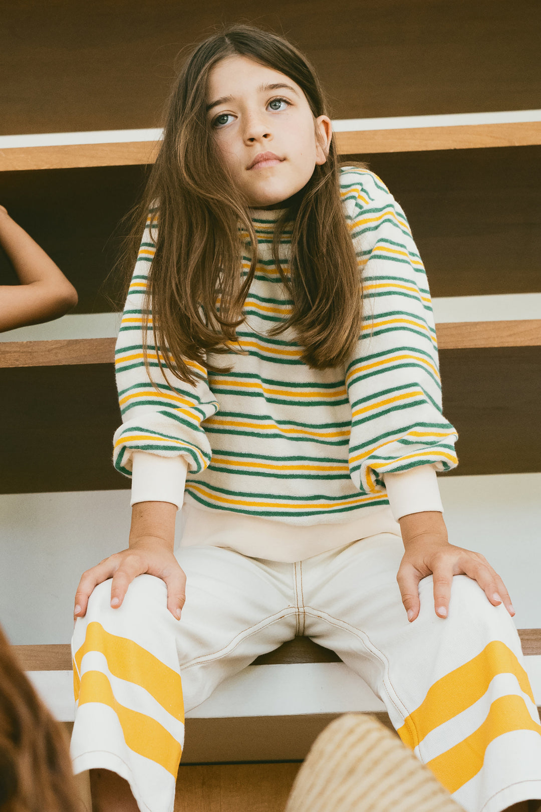 Sweater Multi Stripes Light Cream