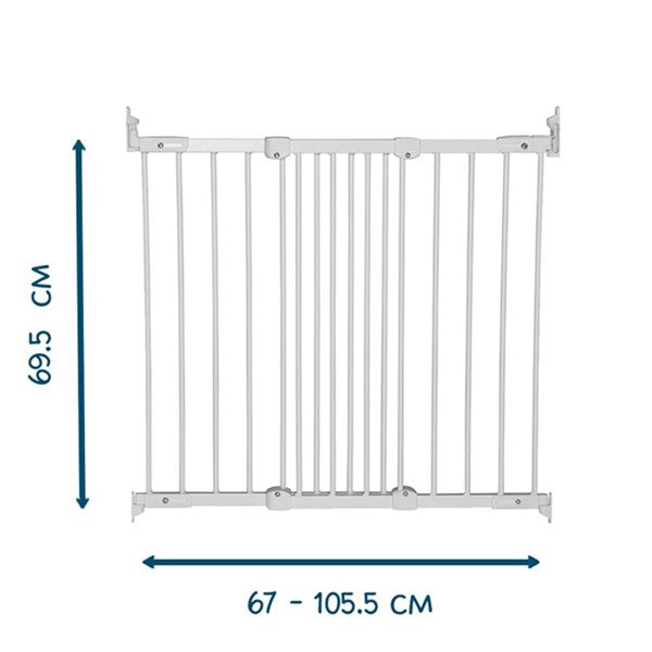 BabyDan Ebba wit wandgemonteerd deurhekje 67-105.5 cm, verstelbaar en schuin monteerbaar