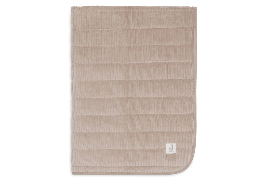 Jollein wiegdeken Velvet Rib 75x100cm in Milky Coffee, dubbelzijdig