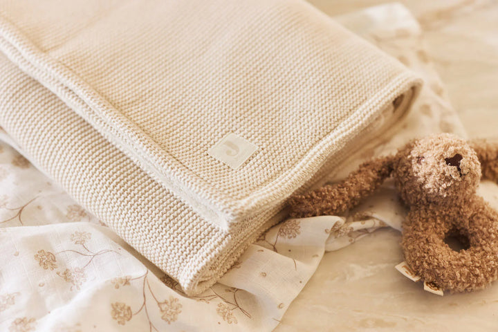 Jollein wiegdeken Basic Knit Velvet 75x100cm in Oatmeal