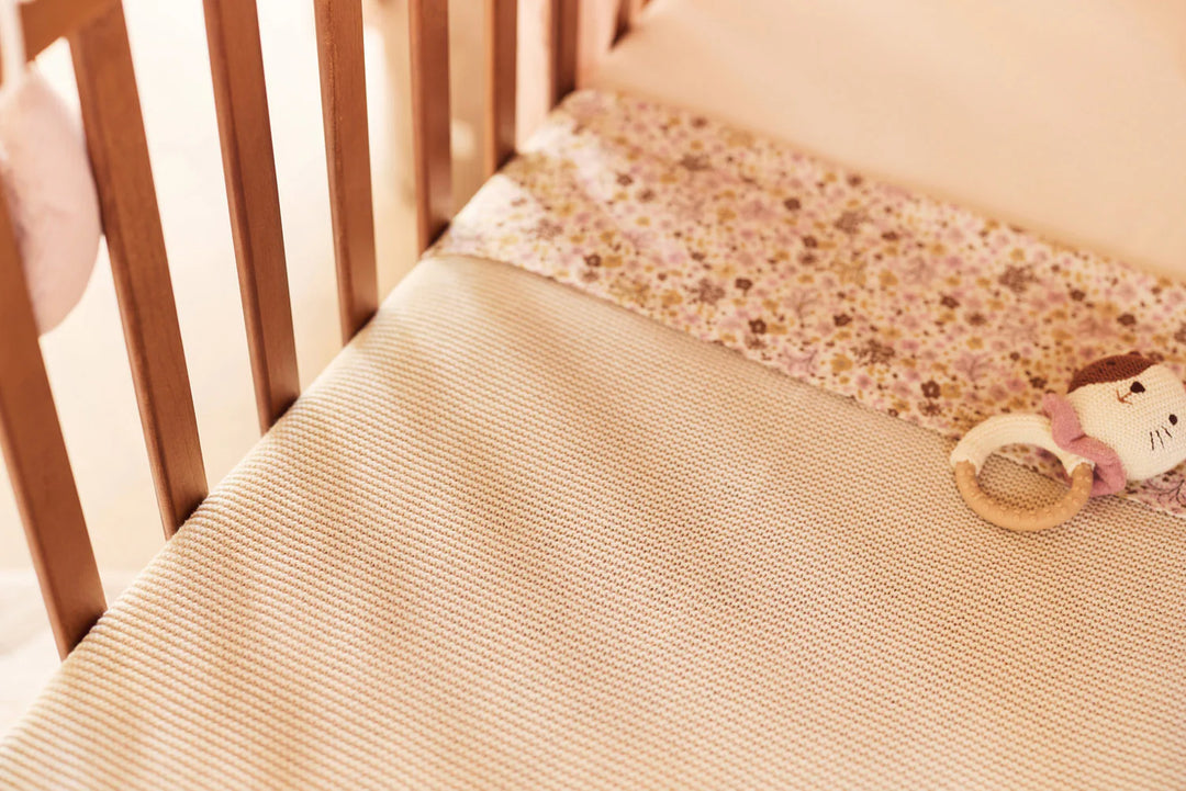 Jollein wiegdeken Basic Knit Velvet 75x100cm in Oatmeal