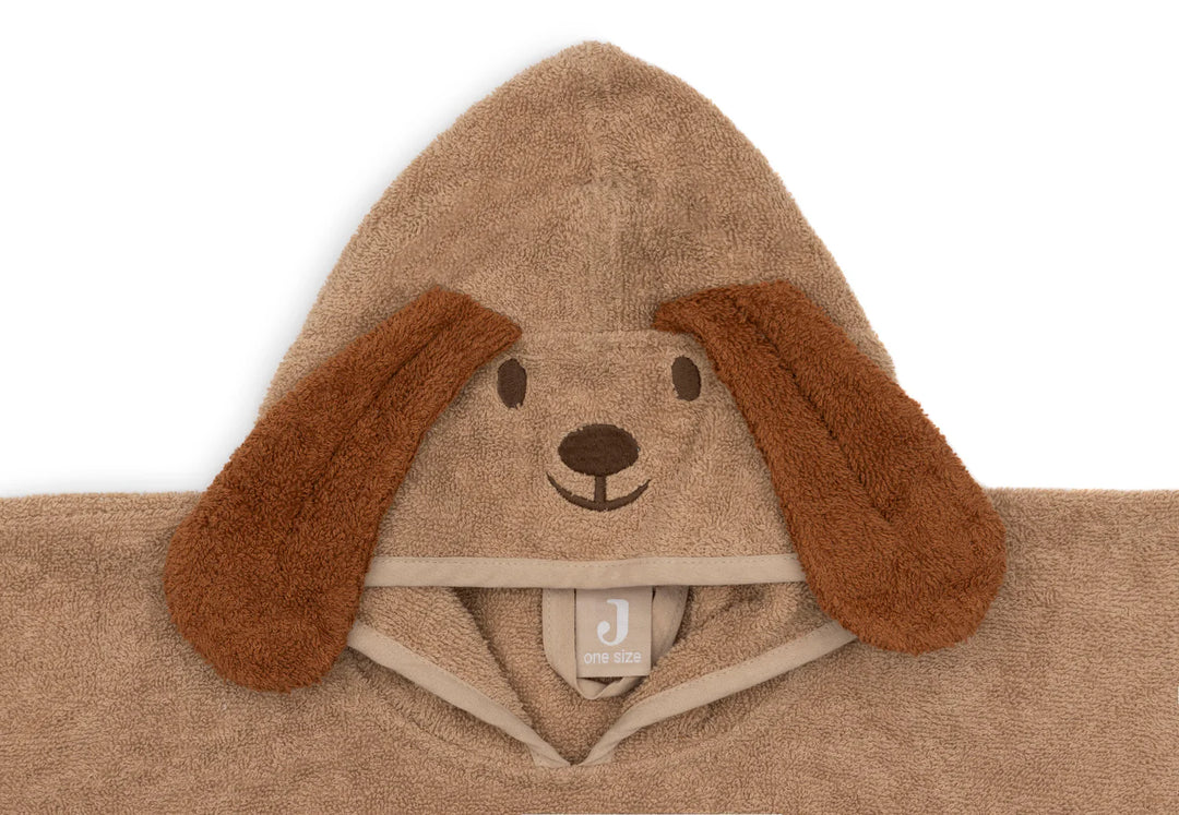 Jollein badponcho Dog Diego van zachte badstof met oortjes