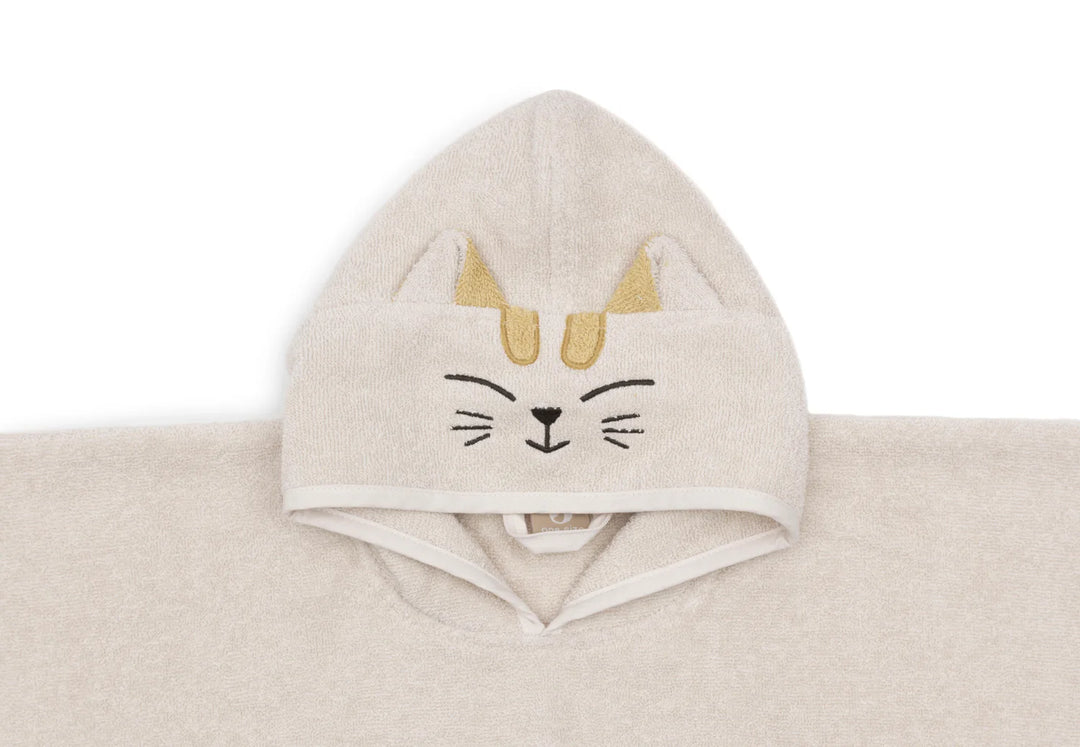 Jollein badponcho Cat Charlie van zachte badstof met oortjes
